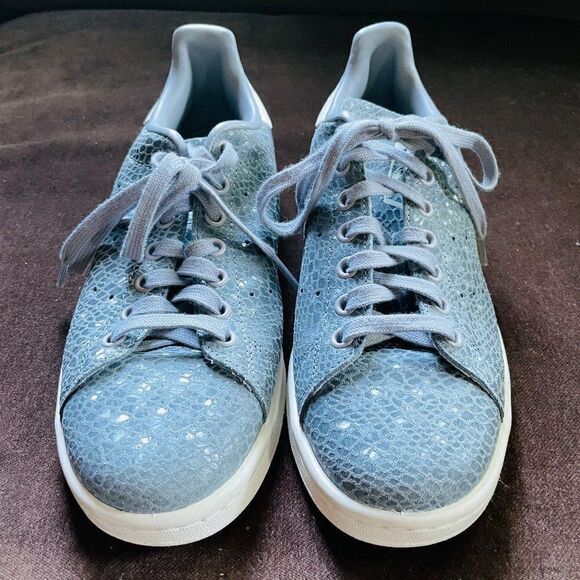 Rare Reptile Embossed Stan Smith Grey Sneakers Womens 8.5 US 40 2/3 EUR - Picture 2 of 6